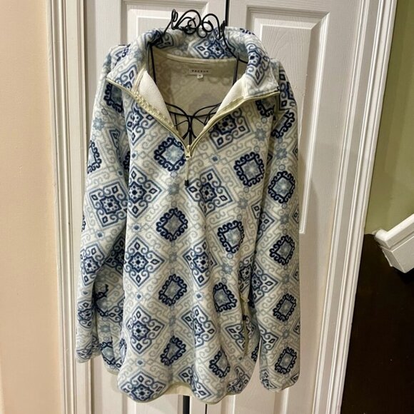 Pacsun Y2K 90’s PULLOVER FLLECE HIPPIE RETRO SZ XL BLUE(IVORY AESTHETIC CORE - Picture 3 of 15